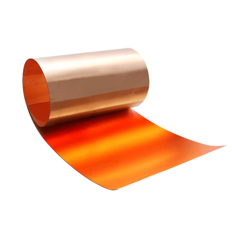 Uxney Copper Sheet Roll, 1000x200x0.2mm Copper Flashing Roll, 34 Gauge Thick Pure Copper Plate & Strip for Roofing, DIY Projects, House Repair, Crafts and Metal Working - Image 1